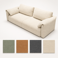 Canapé modulaire en velours côtelé personnalisable 2-3 places, garnissage en éponge, design moderne, accoudoirs larges et évasés pour appartement ou hôtel
