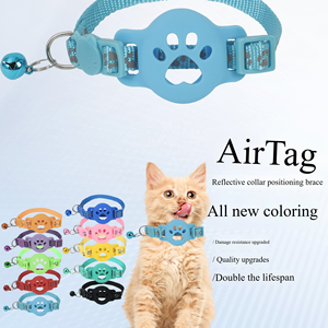 مصنع مينيرفا دائم عاكس حالة Airtag لطيف الديكور باو جرس وشاح مشبك آمن الحيوانات الأليفة القط جرو طوق الملحقات الحيوانات الأليفة - Product Image 4