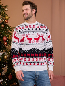 2026 nouveau KJ 2024 fabricants personnalisés conception col rond à manches longues tricot hommes femmes <span class=keywords><strong>renne</strong></span> <span class=keywords><strong>pull</strong></span> de noël - Product Image 5