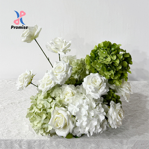 Fresh <b>White</b> Green Silk Floral Bouquet Handmade Modern Design for Hotel & Restaurant Desktop Decoration - Product Image 1