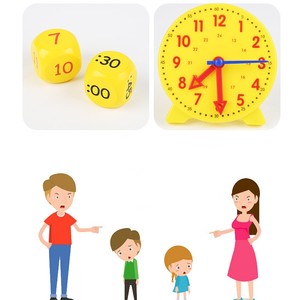 Horloge d'apprentissage pour enfants, horloge analogique et numérique pour les salles de classe d'école, jouets éducatifs, horloge d'enseignement pour enfants - Product Image 6