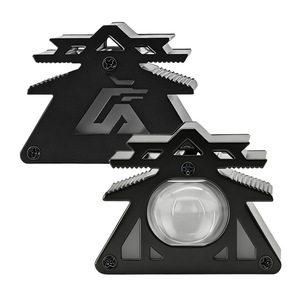 Triangular Motorcycle <b>Spotlight</b> With Evil Eye 12V White Yellow Flashing Waterproof Aviation Aluminum Retrofit Light - Product Image 1