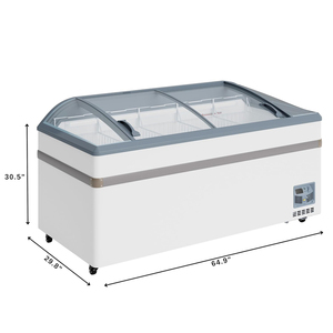 Congelador vertical de gran tamaño de 65 pulgadas con ruedas, de bajo consumo, para supermercados y comercios. - Product Image 6