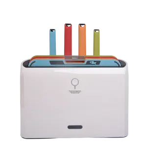 모던 스마트 칼과 도마 세트: 자동 세척 기능 및 색상 구분 정리함 포함 - Product Image 1