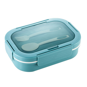 Qijia Square Plastic Divided Lunch Box With Lid <b>Microwave</b> Safe For Students And Office Workers - Product Image 5