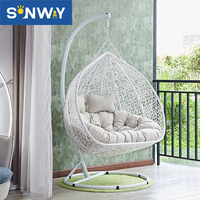Chaise suspendue pour meubles Offre Spéciale avec cadre rond Œuf suspendu Balançoire de jardin Chaise balançoire en osier pour patio
