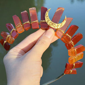 도매 천연 보석 골든 문 액세서리 마녀 크리스탈 크라운 머리띠 티아라 크리스탈 티아라 - Product Image 3