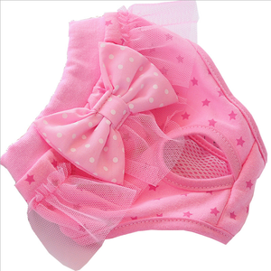 OEM ODM celana fisiologis anjing renda ikatan simpul celana kecil Pet pakaian anjing kucing sanitasi - Product Image 6