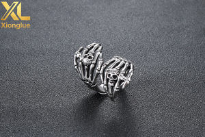 Vintage Stainless Steel Hip Hop Cluster <b>Rings</b> for <b>Men</b> <b>Silver</b> Color Skull Cluster <b>Rings</b> for Women - Product Image 4