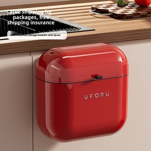 3077 <span class=keywords><strong>Cubo</strong></span> de <span class=keywords><strong>basura</strong></span> de plástico de gran capacidad, montado en la pared, sin perforaciones, para el hogar, baño, cocina, para espacios estrechos, estilo retro, con tapa - Product Image 1