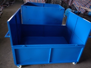 Bac de tri pliable en acier avec porte semi-ouvrante, bac d'entrepôt, sur roues, pour la collecte de <span class=keywords><strong>ferraille</strong></span> - Product Image 6