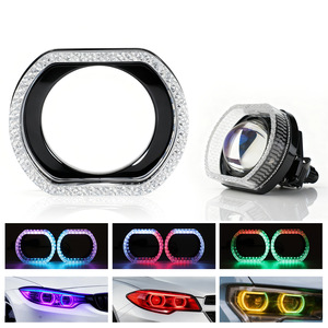 ฝาครอบตกแต่งไฟ LED 5D <span class=keywords><strong>สี</strong></span>สันสดใส สำหรับรถยนต์และมอเตอร์ไซค์ ควบคุมด้วยบลูทูธ ใช้เป็นไฟเดย์ไลท์และไฟเลี้ยว - Product Image 1