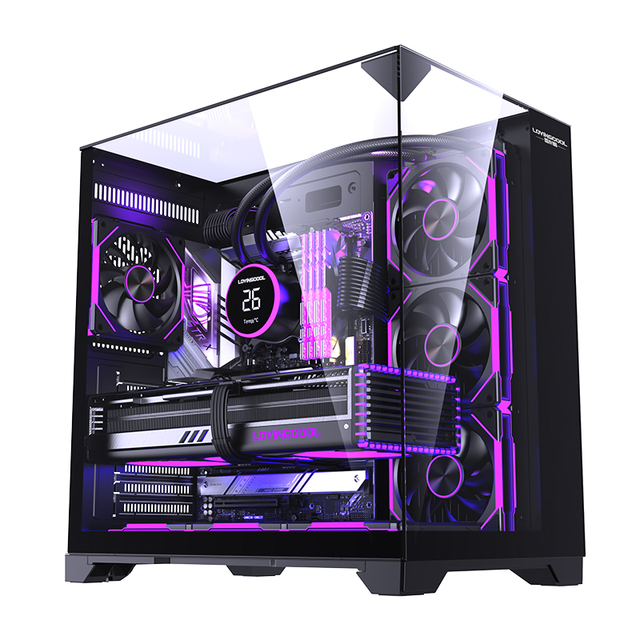 Lovingcool Extra-large Panoramic Sea-view Room Enclosure Gaming MATX Case RGB CPU PC Computer Case Towers OEM Factory Wholesale