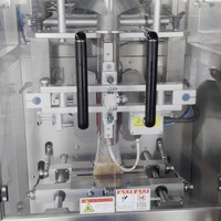 Machine d'emballage verticale automatique avec élévateur de bols pour bandes de méduse dans des sachets transparents à scellage arrière