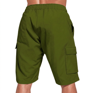 Shorts Cargo Homme Noir Uni, Taille Élastique Mi-Haute, Séchage Rapide, Polyester/Nylon, Poches Décontractées pour Activités de Plein Air – Approvisionnement Direct Usine - Product Image 3