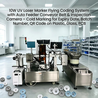 Système de marquage laser UV haute vitesse 10W avec alimentation automatique, convoyeur et caméra d'inspection pour l'impression de dates de péremption
