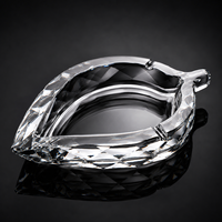 Cendrier en verre cristal classique de luxe sans fumée, taillé en diamant, transparent, élégant pour la maison et le bureau