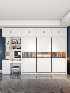 CBMmart-armario blanco para el hogar, casa <span class=keywords><strong>de</strong></span> <span class=keywords><strong>alquiler</strong></span>, dormitorio, moderno, simple, económico, puerta corredera - Product Image 2