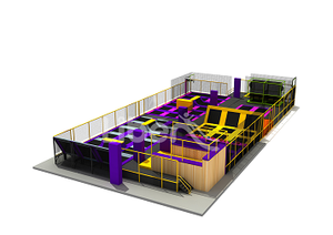 Aire de jeux intérieure commerciale colorée avec trampoline, zone de basketball, zones de divertissement, enclos sécurisés, enfants, adultes, centre commercial, mousse PVC, sécuritaire - Product Image 3
