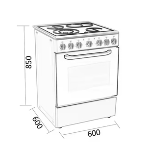 Cucina Elettrica Freestanding 60CM con Quattro Piastre in Ceramica, <span class=keywords><strong>Forno</strong></span> <span class=keywords><strong>e</strong></span> <span class=keywords><strong>Piano</strong></span> <span class=keywords><strong>Cottura</strong></span> in Acciaio Inox Tutto in Uno - Product Image 2