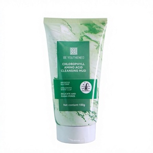 Nettoyant facial exfoliant doux à la boue nettoyante en profondeur à la chlorophylle et aux acides aminés, texture fine, personnalisé en usine, vente en gros - Product Image 1