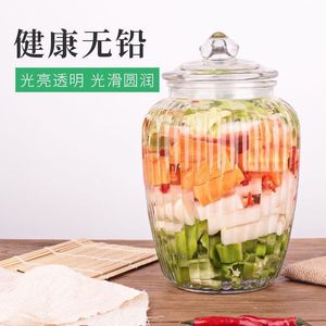 Pot en verre rond hermétique de 2100 ml pour la conservation des aliments, idéal pour les légumes en conserve et le miel - Product Image 2