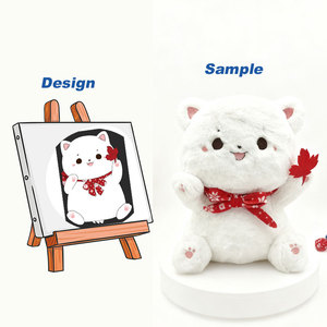 All'ingrosso bambola di gatto bianca giocattolo di peluche personalizzato pelle sicura amichevole giocattoli di peluche personalizzati con personalizzazione del Logo - Product Image 1