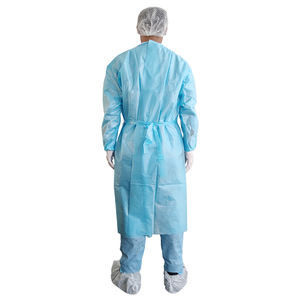 Manches longues couleur bleue tissu non tissé hôpital clinique à usage unique imperméable soins de santé vêtements de travail jetable isolation robe - Product Image 3
