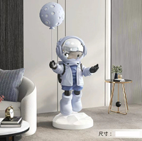 Statues de bureau en résine de plateau de combinaison spatiale d'astronaute