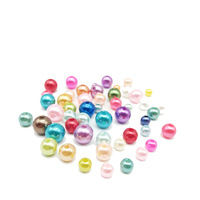 Perles rondes en ABS de 3/4/6/8/10/12/14/16 mm, perles en vrac pour la création de bijoux de mode, fabrication artisanale, imitation de perles pour vêtements