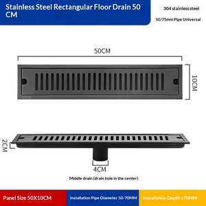 OEM 304 Stainless Steel Long Floor Drain High Capacity Deodorizing Filter for Hotel Bathrooms Outdoor Bathroom Accessories - Product Image 6