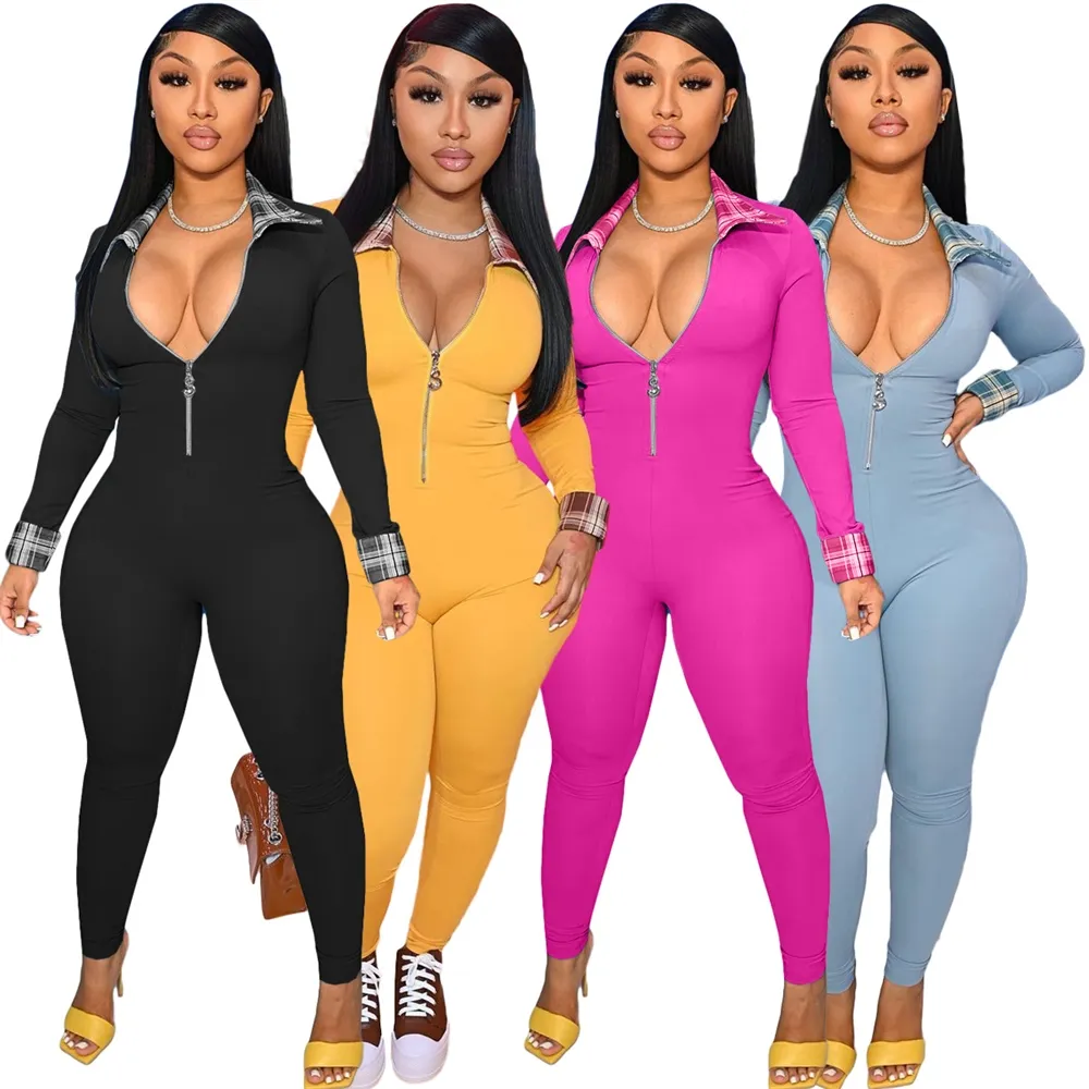 EB-20220410 baru 2021 legging Yoga wanita musim gugur pakaian seksi leher V dalam pakaian lengan panjang wanita pakaian Jumpsuit Set Tracksuit