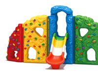 Mur d'escalade pour enfants avec toboggan, équipement de terrain de jeu en plastique pour l'extérieur, structure d'escalade pour maternelle