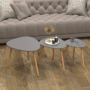 Mesa de Centro Triangular Moderna de Estilo Árabe, Mesa Auxiliar de Madera MDF para Dormitorio Infantil, Mesa de Centro Baja de Estilo Japonés, Mesa Auxiliar de Madera Antigua - Product Image 3