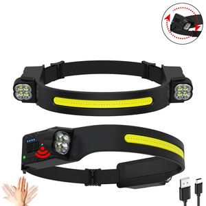 Cross-Border New Model Dual-Head Adjustable Cob LED Headlamp Rechargeable Night <strong>Running</strong> Cycling Camping <strong>Sensor</strong> IP65 - Product Image 6