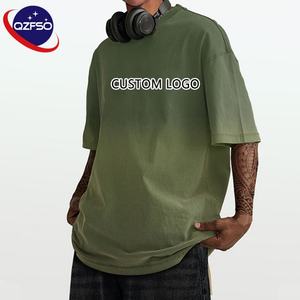 QZFSO ácido lavado pesado en blanco liso camiseta desgastada de gran tamaño hombres Streetwear gráfico camiseta personalizada camisetas y pantalones cortos conjuntos - Product Image 4