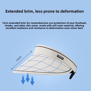 Personnalisable 180 °   Casquette d'été pour femme avec visière ouverte, protection UV flexible, idéale pour l'extérieur - Product Image 3