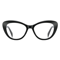 Unisexe 2165 Épais Cercle Optique Lunettes Imitation Plaque Tr90 Plat Miroir Oeil De Chat Ins Style Rue Photographie PC Adultes Diamant
