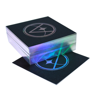 Carte de visite personnalisée estampage au laser bord carte de visite LOGO privée imprimée avec bordure en hologramme papier perlé carré vente en gros - Product Image 2