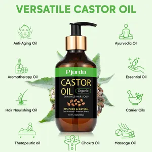 Private Label 100% Natural Castor Oil Cold Pressed Organic Castor Oil For Hair Growth And Eyelashes 10 OZ Castor Essential Oil