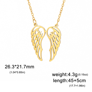 قلادة بدلاية على شكل أجنحة Myshape شكل ملاك مجوف هدية عيد ميلاد مجوهرات زفاف - Product Image 6