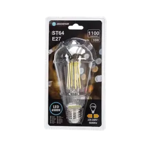 Bombilla LED de filamento transparente ST64 E27 10W, ideal para iluminación acogedora en hogares y negocios. - Product Image 2