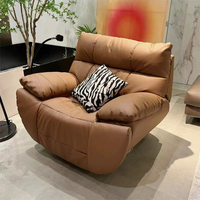 Canapé-lit inclinable multifonctionnel moderne en cuir véritable avec support pour téléphone pour salon, chambre à coucher, appartement
