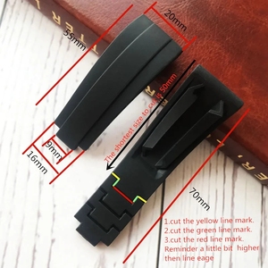 Özel logo 20mm TPU kauçuk saat kayışı nefes özelliği ile Metal toka değiştirme ile su geçirmez dalgıç kayış bilezik - Product Image 3