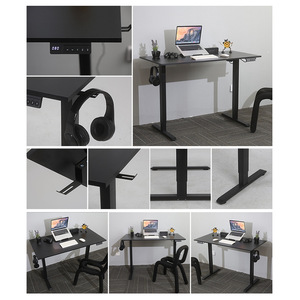 Electric Height <b>Adjustable</b> Desk 1.2M Black Metal Frame Single Motor Study Computer Desk With Powder Coating - Product Image 4