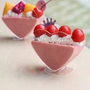 Gobelet à dessert transparent en PS à paroi simple de 70 ml, jetable, écologique, en forme de cœur, pour les fêtes en plein air - Product Image 3