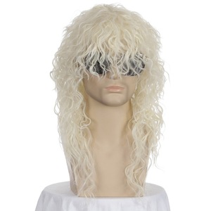 América Rock europeo estilo <span class=keywords><strong>Peluca</strong></span> de pelo sintético rizado Afro Negro hombres <span class=keywords><strong>peluca</strong></span> para los hombres blancos - Product Image 6