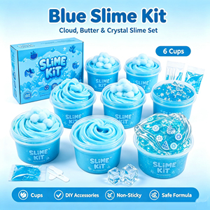<span class=keywords><strong>Kit</strong></span> Fai-da-Te Ocean Butter Cloud Clear con 6 Confezioni di <span class=keywords><strong>Slime</strong></span> Blu per Bambini e Bambine - Product Image 2