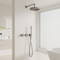 Système de douche encastré en laiton massif OEM personnalisé, ensemble de robinetterie de mélange brossé couleur bronze, accessoires de salle de bain haute pression, vente en gros