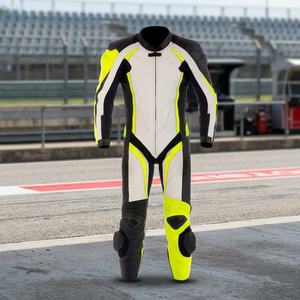 Vêtements de sport en cuir de vachette noir et vert grande taille combinaison de moto pour adultes vêtements de moto et de course automobile respirants - Product Image 3
